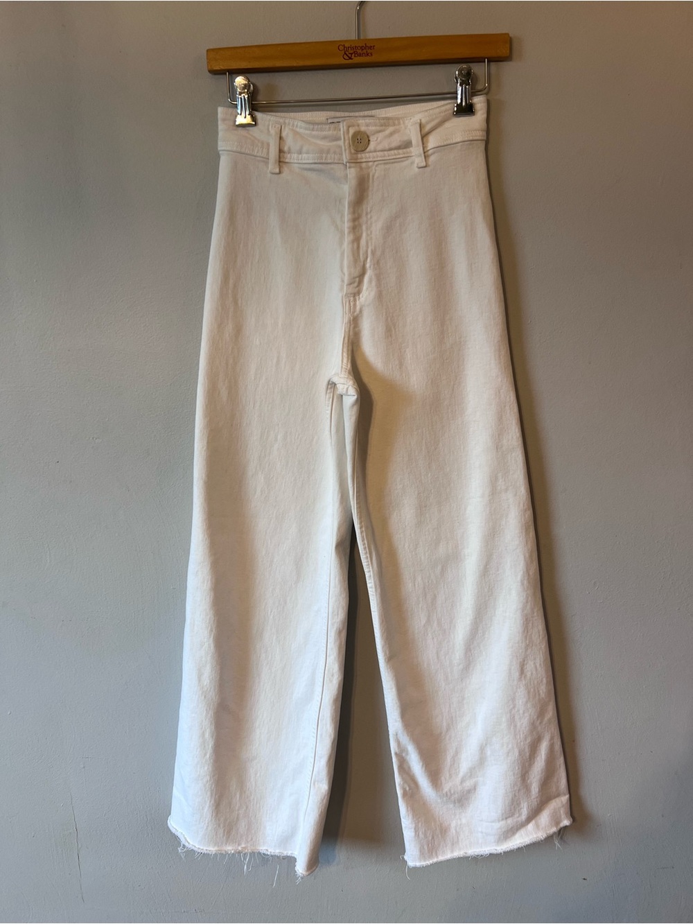 Zara White High-Rise Wide Leg Jeans